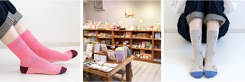 靴下と店内画像